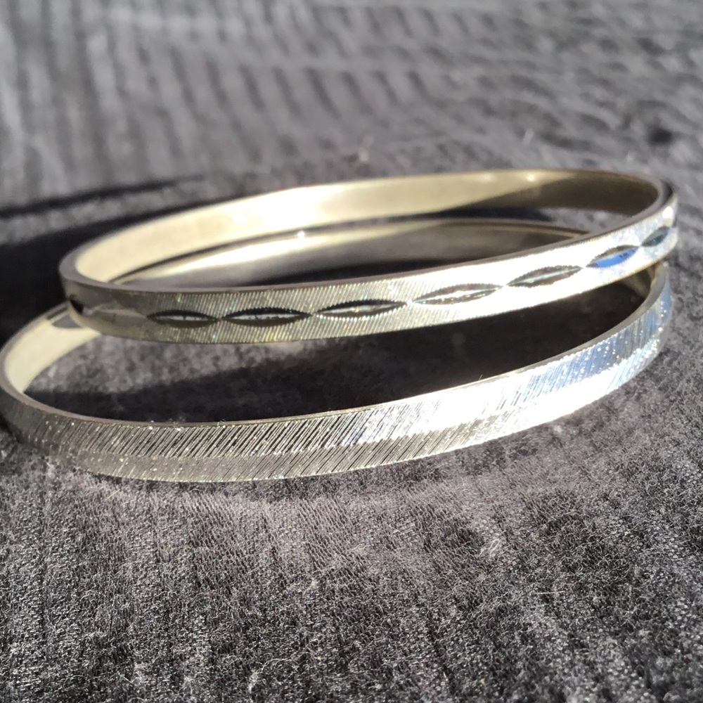MONET SILVER BANGLE BRACELETS(sold as pair)